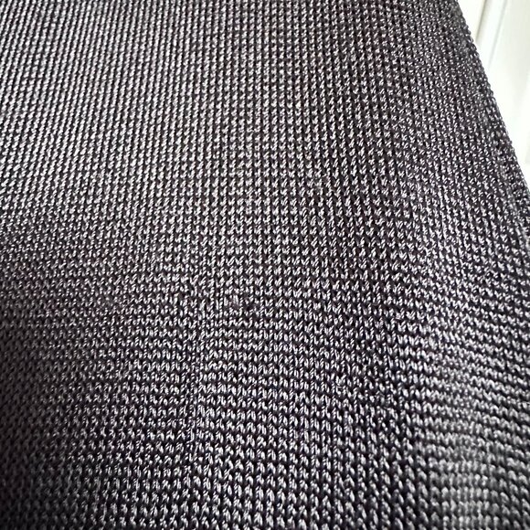 Vtg 90s Guess Collection Sz Large Black V-neck Long Dress w Crochet Pointed Hem - Picture 10 of 11